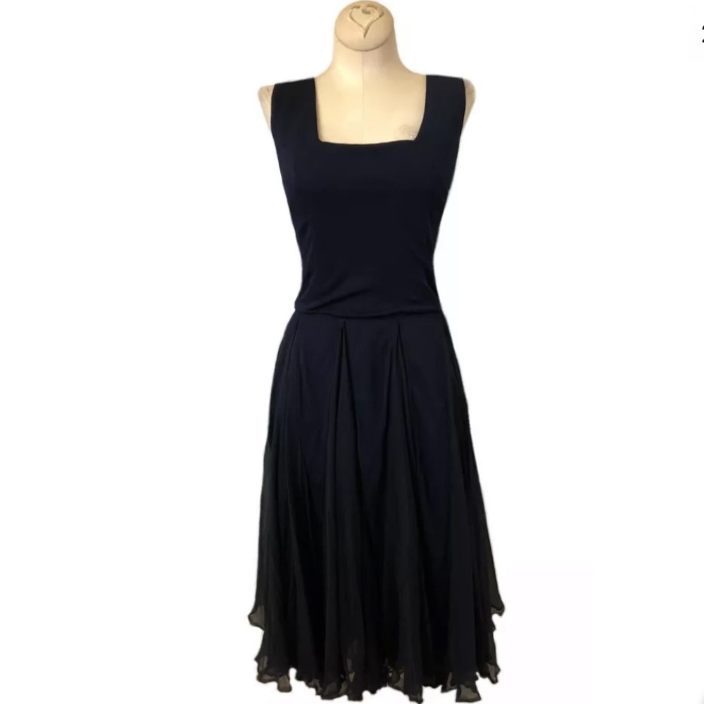 Original By Rudolf Blue Pleated Chiffon Dress